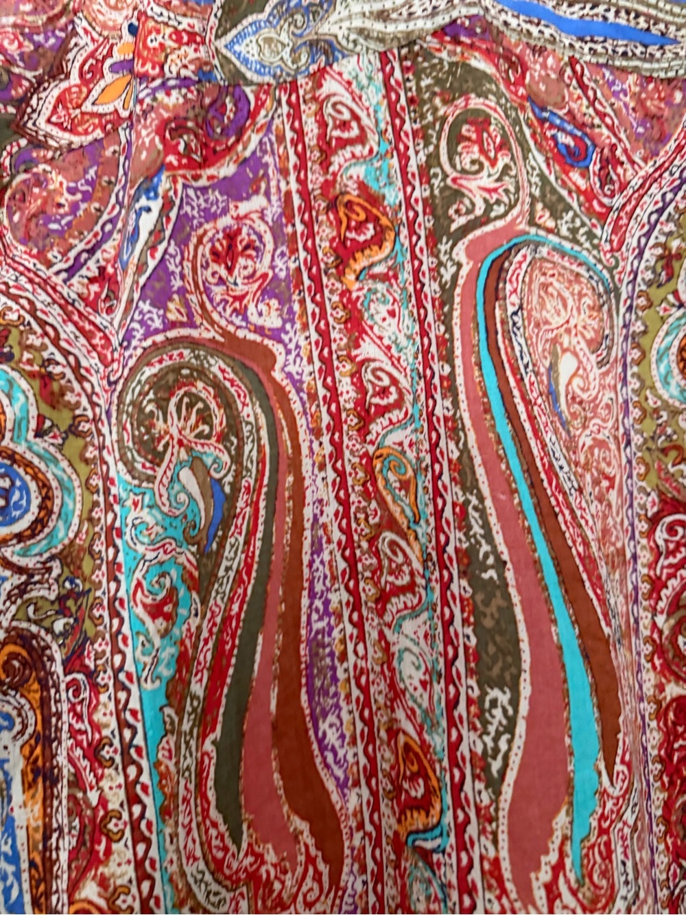 Ralph Lauren Red Brown Blue Green Paisley Button-Down Shirt - Picture 5 of 6